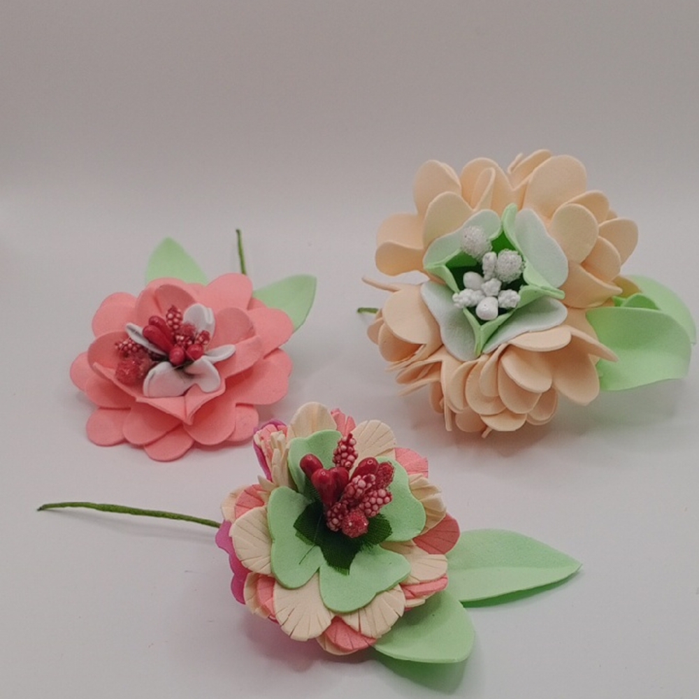 Floral Decorative Accents in Pink and Cream